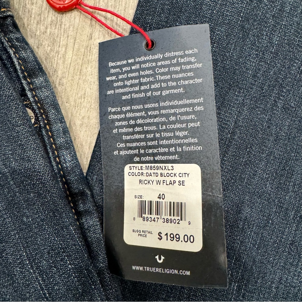 True Religion Ricky Men’s Jean NWT SZ 40 - Picture 6 of 6